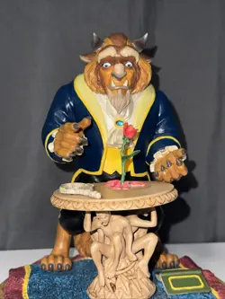 Disney THE BEAST WITH ROSE Figurine 7.5" Beauty and the Beast Figure Resin RARE - Image 4
