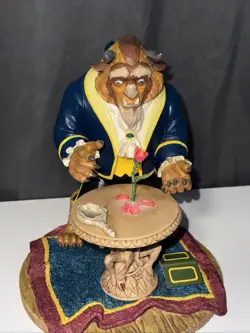 Disney THE BEAST WITH ROSE Figurine 7.5" Beauty and the Beast Figure Resin RARE - Image 5