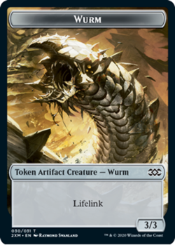 1x Wurm Token (030) MTG - Double Masters - Light Play - Image 1