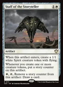 1x Staff of the Storyteller NM Eng MTG - Secrets of Strixhaven Commander - Image 1