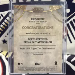 2021 Topps Tier One - Break Out Autographs #BOA-KB Kris Bubic /300 (AU, RC) - Image 2