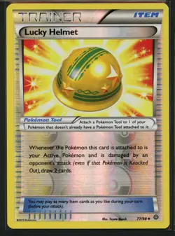 Lucky Helmet 77/98 Uncommon Ancient Origins Pokemon Reverse Holo Near Mint - Image 1