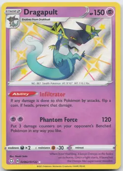 Dragapult SV062/SV122 Shiny Rare Shining Fates Shiny Vault Pokemon Holo NM - Image 1