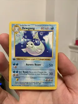 Dewgong 25/102 - Base Set 1st Edition Shadowless Uncommon WOTC Pokemon TCG MP - Image 1
