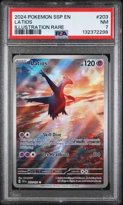 2024 POKEMON SSP EN-SURGING SPARKS ILLUSTRATION RARE #203 LATIOS PSA 7 - Image 1