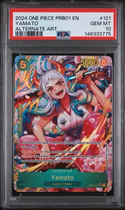 2024 ONE PIECE PRB01 EN YAMATO ALT ART OP01 #121 PSA 10 GEM MINT - Image 1