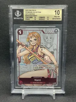One Piece 25th Anniversary Premium Collection Nami Alt Art OP01-016 BGS 10 Card - Image 1
