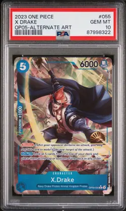ONE PIECE PSA 10 X. Drake (Alt Art) OP05-055 R Awakening of the New ERA English - Image 1