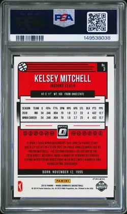 2019 PANINI DONRUSS WNBA OPTIC-HOLO #3 KELSEY MITCHELL PSA 10 - Image 2