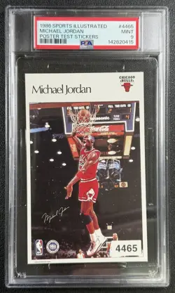 1986 Sports Illustrated Michael Jordan RC Test Sticker PSA 9 Highest grade 0415 - Image 1