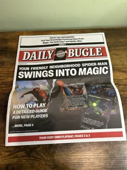 2025 SDCC Marvel Magic The Gathering Spider-Man Daily Bugle Newspaper Playmat - Image 1
