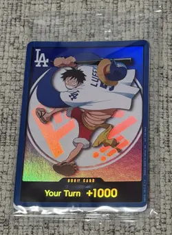 2026 One Piece Promo Dodgers One Piece Night Monkey D Luffy Don Card Sealed NEW - Image 1