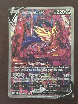 Pokemon TCG Zamazenta v Crown Zenith Galarian Gallery Ultra Rare Card GG54/GG70 - Image 1