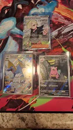 Pokemon TCG Pitch Black 3-Card Holo Lot Gladion 108/084 Manectric Slowbro - Image 1