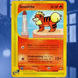 Growlithe #80/147 Pokemon Aquapolis Set Rare Card ☆Near-Mint/Mint☆ See Photos - Image 1
