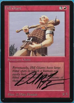 Hill Giant Beta PLD Red Common SIGNED MAGIC GATHERING CARD (ID# 521259) ABUGames - Image 1