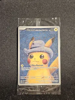 Pokemon Card Pikachu Van Gogh SVP EN 085 Pikachu With Grey Felt Hat Sealed Mint - Image 1