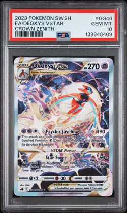 2023 POKEMON SWORD & SHIELD CROWN ZENITH #GG46 FULL ART/DEOXYS VSTAR PSA 10 - Image 1
