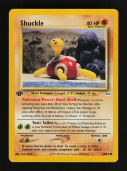 Shuckle 51/64 1st Edition Yuka Morii Common Neo Revelation Pokemon Cards - Image 1