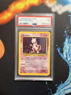 PSA 7 - Mewtwo - 10/102 - Rare Holo - 1999 Pokemon Game Base Set - English - Image 1