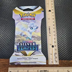 Pokemon Sword & Shield SILVER TEMPEST Alolan Vulpix SEALED Sleeved Booster Pack - Image 1