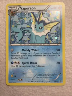 Pokemon TCG Vaporeon BW89 Black & White Promo Holo - Image 1