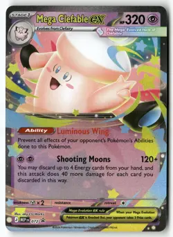 Mega Clefable ex 072 Holo Promo ME: Mega Evolution Promo Pokemon Near Mint - Image 1