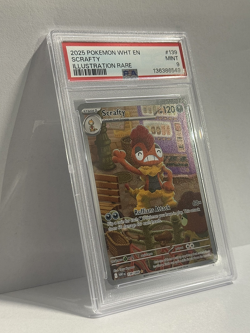 2025 Pokemon WHT EN Scrafty Full Art ILLUSTRATION RARE 139/086 PSA 9 MINT - Image 1