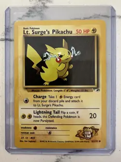 2000 Pokemon Gym Heroes Lt. Surge's Pikachu #81/132 NM-MINT - Image 1
