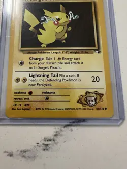 2000 Pokemon Gym Heroes Lt. Surge's Pikachu #81/132 NM-MINT - Image 3