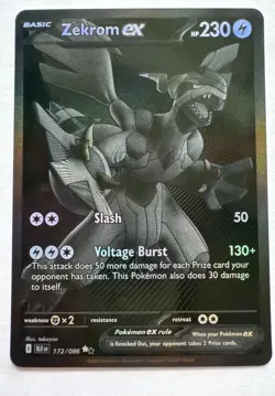 Zekrom ex - 172/086 - SV: Black Bolt (BLK) 2025 NM Excellent Centering - Image 1