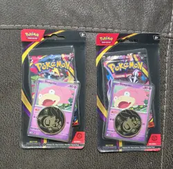Pokemon TCG Mega Evolution Pitch Black 2 Sealed Blisters Slowpoke Promo Coin - Image 3
