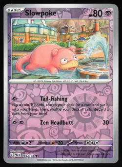 Slowpoke 085/193 Common Paldea Evolved Pokemon Reverse Holo Near Mint - Image 1