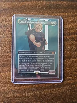 Cloud, Midgar Mercenary 0520 Borderless Surge Foil Final Fantasy MTG - Image 1
