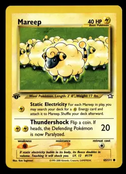 Mareep 65/111 1st Edition Common Neo Genesis Pokemon Card - Image 2