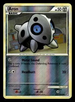 Aron 42/90 Reverse Holo HGSS Undaunted Pokemon Card - Image 1