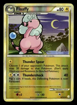 Flaaffy 42/123 Reverse Holo Uncommon HeartGold & SoulSilver Pokemon Card - Image 2