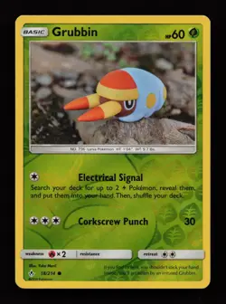 Grubbin 18/214 Reverse Holo Common Unbroken Bonds Pokemon Cards - Image 1