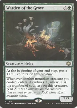 MTG Warden of the Grove (166) Non-Foil Promo PW Stamp NM - Image 1