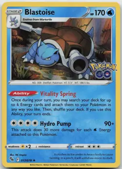 Blastoise 017/078 Holo Rare Pokemon GO Pokemon Holo Near Mint - Image 1
