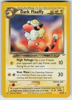 Dark Flaaffy 34/105 Uncommon Neo Destiny Pokemon Unlimited Moderately Played - Image 1