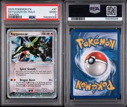 2003 POKEMON EX DRAGON #97 RAYQUAZA EX-HOLO PSA 2 - Image 3