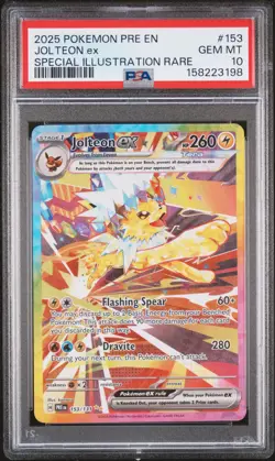 2025 POKEMON PRE EN-PRISMATIC EVOLUTIONS #153 JOLTEON EX PSA 10 - Image 1