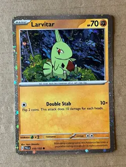 LARVITAR 110/193 COSMO HOLO PALDEA EVOLVED POKEMON NEAR MINT - Image 1
