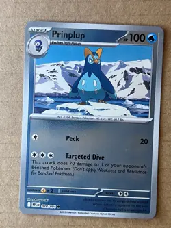 PRINPLUP 028/094 COMMON PHANTASMAL FLAMES POKEMON REVERSE HOLO NEAR MINT - Image 1