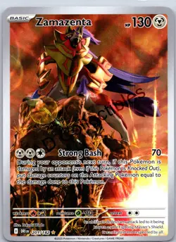 Zamazenta 201/182 Illustration Rare Destined Rivals Pokemon Holo Near Mint - Image 1