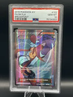 Pokemon TCG Skyla Trainer Full Art Ultra Rare 122/122 XY Breakpoint PSA 10 🔥 - Image 1