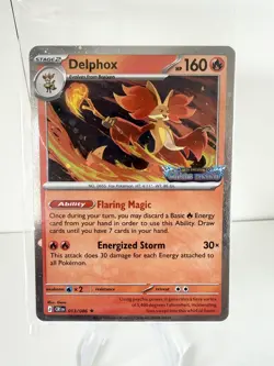 Pokemon Chaos Rising Delphox 013/086 Stamped Promo Card Best Buy Sealed - Image 1