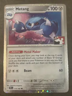 Metang 114/162 Prize Pack Series Cards Cosmos Holo Pokemon TCG NM - Image 1