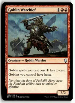 Goblin Warchief Lightly Played 130 Dominaria Magic: The Gathering - Image 1